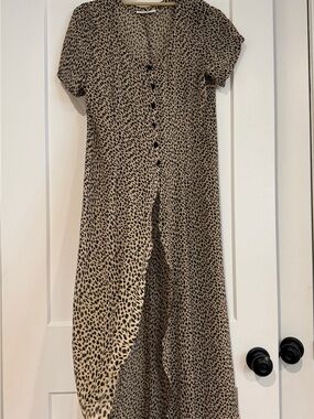Vintage Dana Buchman 100% Silk Animal Print Maxi Dress • S